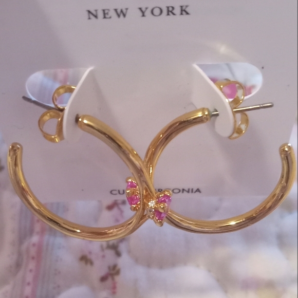 Kate Spade Little Luxuries Rose Gold Hoop Earrings - Picture 5 of 12